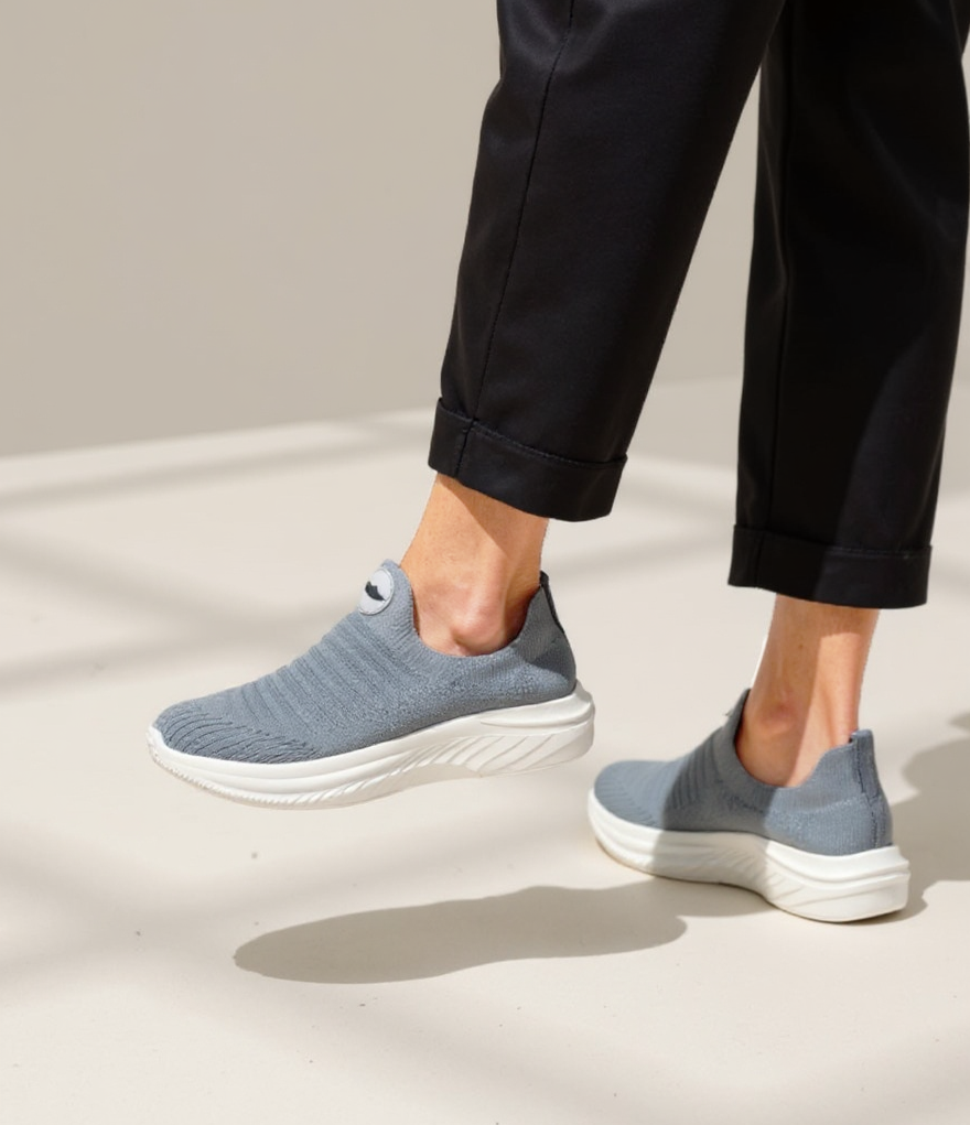 Premium Knit Loafers – Grey